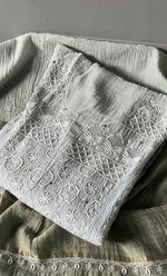 Load image into Gallery viewer, Women's Lakhnavi Handcrafted Mul Chanderi Semi - Stitched Kurta And Dupatta Set - HONC0284748