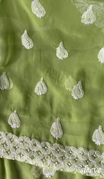 将图像加载到图库查看器中, Women's Lucknowi Handcrafted Faux-Georgette Chikankari Suit Material - HONC0263422