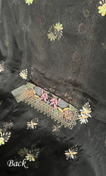 Load image into Gallery viewer, Women's Lakhnavi Handcrafted Pure Organza Chikankari Unstitched Kurta And Dupatta Set- HONC0335375