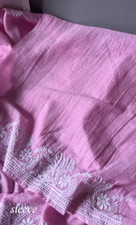 将图像加载到图库查看器中, Alishba Women's Lucknowi Handcrafted Kota Cotton Chikankari Unstitched Kurta And Dupatta Set - HONC0312639