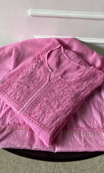 将图像加载到图库查看器中, Women's Lakhnavi Handcrafted Mul Chanderi Semi - Stitched Kurta And Dupatta Set - HONC0303199