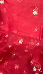 将图像加载到图库查看器中, Women's Lakhnavi Handcrafted Pure Organza Chikankari Unstitched Kurta And Dupatta Set- HONC0272164