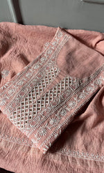 Load image into Gallery viewer, Women's Lakhnavi Handcrafted Tissue Chanderi Semi - Stitched Kurta And Dupatta Set - HONC0270643