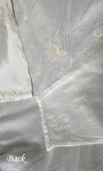 Load image into Gallery viewer, Women's Lakhnavi Handcrafted Chanderi Silk Semi - Stitched Kurta And Dupatta Set - HONC0314226