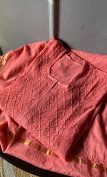 将图像加载到图库查看器中, Women's Lakhnavi Handcrafted Mul Chanderi Semi - stitched Kurta And Dupatta Set- HONC0303410