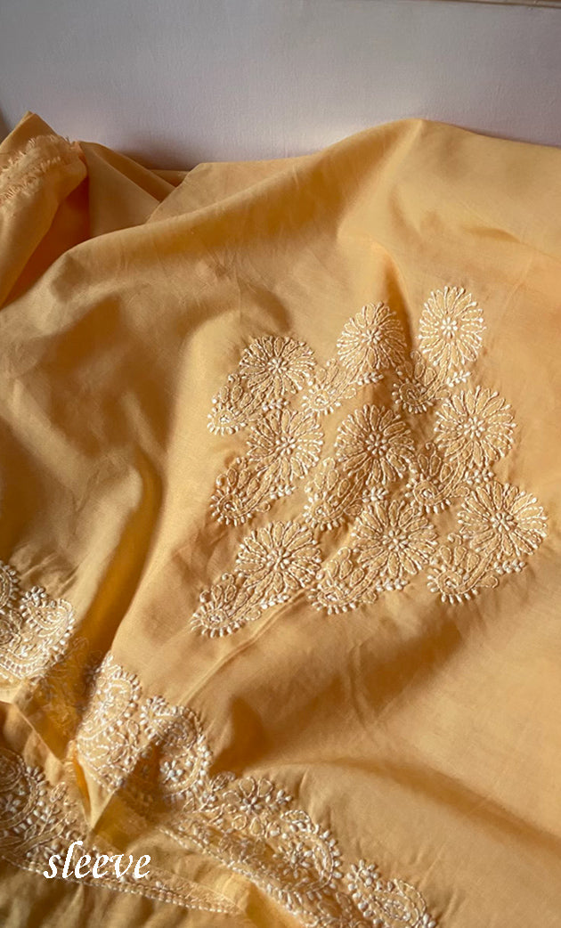 Women's Lakhnavi Handcrafted Unstitched Cotton Chikankari Suit Material - HONC0275097