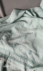 Load image into Gallery viewer, Women's Lakhnavi Handcrafted Maheshwari Mul Chanderi Unstitched Kurta And Dupatta Set- HONC0273018