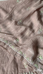将图像加载到图库查看器中, Women's Lakhnavi Handcrafted Mul Chanderi Unstitched Chikankari Full Suit Material - HONC0371975