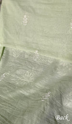 Load image into Gallery viewer, Women's Lakhnavi Handcrafted Chanderi Silk Unstitched Chikankari Full Suit - HONC0351094