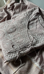 将图像加载到图库查看器中, Women's Lakhnavi Handcrafted Mul Chanderi Semi - Stitched Angrakha And Dupatta Set - HONC0289490