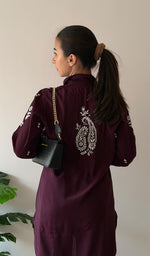 Load image into Gallery viewer, Devanshi Women's Lakhnavi Handcrafted Cotton Chikankari Kurta And Palazzo Set - HONC0358515