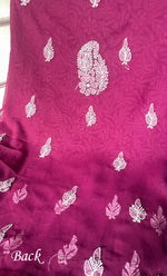 Load image into Gallery viewer, Women's Lucknowi Handcrafted Faux-Georgette Chikankari Suit Material - HONC03263374