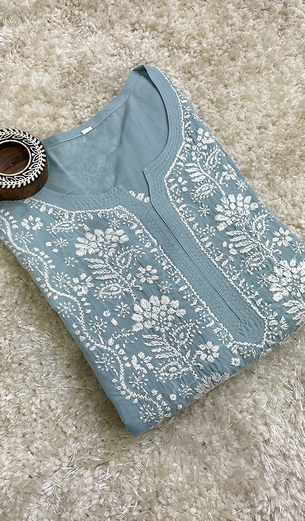 Naira Women's Lucknowi Handcrafted Cotton Chikankari Kurti - HONC0169057