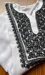 Load image into Gallery viewer, Women's Lucknowi Handcrafted Modal Cotton  Chikankari Kurti - HONC0298766