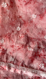 将图像加载到图库查看器中, Women's Lakhnavi Handcrafted Organza Chikankari Unstitched Kurta And Dupatta Set - HONC0268883