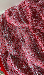 将图像加载到图库查看器中, Women's Lucknowi Handcrafted Faux-Georgette Unstitched Chikankari Suit Material - HONC0347549
