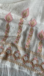 Load image into Gallery viewer, Junoon Women's Lakhnavi Handcrafted Mul Chanderi Unstitched Kurta And Dupatta Set - HONC0279812