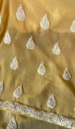 将图像加载到图库查看器中, Women's Lucknowi Handcrafted Faux-Georgette Chikankari Suit Material - HONC0263014