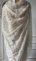 将图像加载到图库查看器中, Women's Lucknowi Handcrafted Pure Organza Silk Chikankari Saree - HONC0328518
