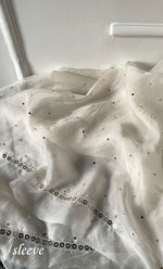 Load image into Gallery viewer, Women's Lakhnavi Handcrafted Pure Organza Chikankari Unstitched Kurta And Dupatta Set- HONC0319070