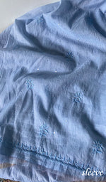 Load image into Gallery viewer, Women's Lakhnavi Handcrafted Mul Chanderi Unstitched Chikankari Full Suit Material - HONC0328110