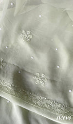 Load image into Gallery viewer, Women's Lakhnavi Handcrafted Viscose Georgette Chikankari Full Suit Material - HONC0267760