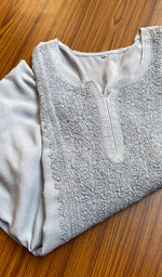 将图像加载到图库查看器中, Women's Lucknowi Handcrafted Modal Cotton Chikankari Kurti - HONC0229158
