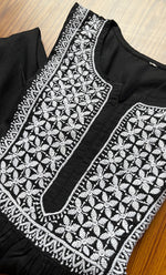 将图像加载到图库查看器中, Women's Lucknowi Handcrafted Modal Cotton Chikankari Kurti - HONC0298736