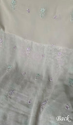 Load image into Gallery viewer, Women's Lakhnavi Handcrafted Pure Silk Georgette Chikankari Kurta And Dupatta Set- HONC0241831