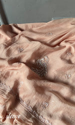 Load image into Gallery viewer, Women's Lakhnavi Handcrafted Mul Chanderi Unstitched Kurta And Dupatta Set- HONC0312988