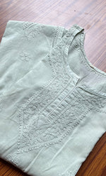 Load image into Gallery viewer, Women's Lakhnavi Handcrafted Cotton Chikankari Top - HONC0214054