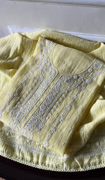 将图像加载到图库查看器中, Hana Women's Lakhnavi Handcrafted Mul Chanderi Semi - Stitched Kurta And Dupatta Set - HONC0290061