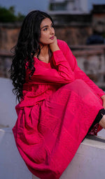 Load image into Gallery viewer, Nilofar Women's Lakhnavi Handcrafted Viscose Georgette Chikankari Anarkali - HONC0212165
