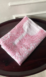 将图像加载到图库查看器中, Women's Lakhnavi Handcrafted Modal Cotton Chikankari Unstitched Kurti Fabric - HONC0325225