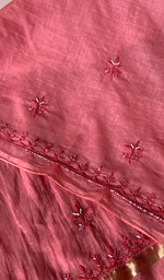 Load image into Gallery viewer, Women's Lucknowi Handcrafted Mul Chanderi Chikankari Full Suit Material - HONC0260945