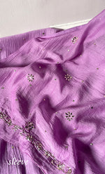 Load image into Gallery viewer, Women's Lakhnavi Handcrafted Mul Chanderi Unstitched Chikankari Full Suit Material - HONC0323631