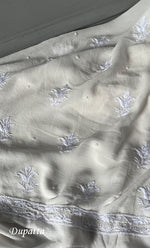 将图像加载到图库查看器中, Women's Lakhnavi Handcrafted Pure Silk Georgette Chikankari Kurta And Dupatta Set- HONC0294501