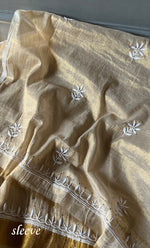 Load image into Gallery viewer, Women's Lakhnavi Handcrafted Tissue Chanderi Unstitched Kurta And Dupatta Set - HONC0278195
