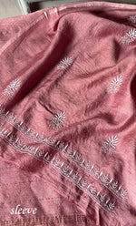 Load image into Gallery viewer, Women's Lakhnavi Handcrafted Munga Silk Chikankari Kurta And Dupatta Set- HONC0280929
