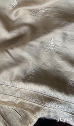 Load image into Gallery viewer, Women's Lakhnavi Handcrafted Munga Silk Chikankari Kurta And Dupatta Set- HONC0273584