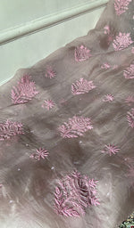 将图像加载到图库查看器中, Women's Lakhnavi Handcrafted Pure Organza Chikankari Unstitched Kurta And Dupatta Set- HONC0361456