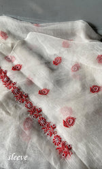 Load image into Gallery viewer, Women's Lakhnavi Handcrafted Pure Organza Chikankari Unstitched Kurta And Dupatta Set- HONC0310179