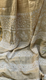 Load image into Gallery viewer, Women's Lakhnavi Handcrafted Munga Silk Chikankari Saree - HONC0265006
