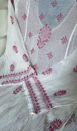 Load image into Gallery viewer, Women's Lakhnavi Handcrafted Mul Chanderi Semi - Stitched Angrakha And Dupatta Set - HONC0255359
