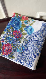 将图像加载到图库查看器中, Women's Lakhnavi Handcrafted Cotton Chikankari Unstitched Kurti Fabric - HONC0284335