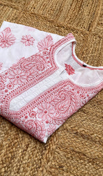 将图像加载到图库查看器中, Women's Lucknowi Handcrafted Cotton Chikankari Kurti - HONC0273989