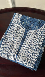将图像加载到图库查看器中, Women's Lakhnavi Handcrafted Cotton Chikankari Unstitched Kurti Fabric - HONC0268843
