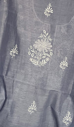 Load image into Gallery viewer, Fawzia Women's Lakhnavi Handcrafted Mul Chanderi Unstitched Kurta And Dupatta Set - HONC0247967