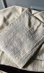 Load image into Gallery viewer, Women's Lakhnavi Handcrafted Munga Silk Semi - Stitched Chikankari Anarkali And Dupatta Set- HONC0283172