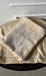 Load image into Gallery viewer, Women's Lakhnavi Handcrafted Unstitched Mul Chanderi Kurta And Dupatta Set - HONC0299222